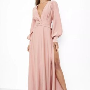 NWT pink long sleeve bridesmaids dress